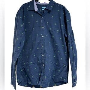 J. McLaughlin Grammercy Modern Fit Palm Tree Button Down Shirt Men's XL NEW